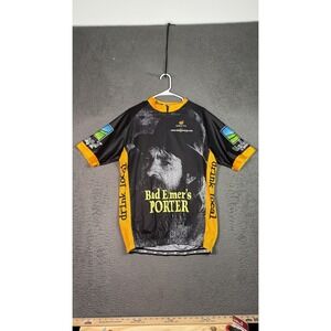Safety Bad Elmer's Porter Cycling Jersey Mens 4XL Black Yellow Upland‎ Beer Logo